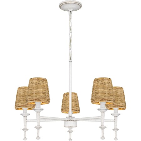 Quoizel Flannery Chandelier 5 Lights Antique White FLA5026AWH